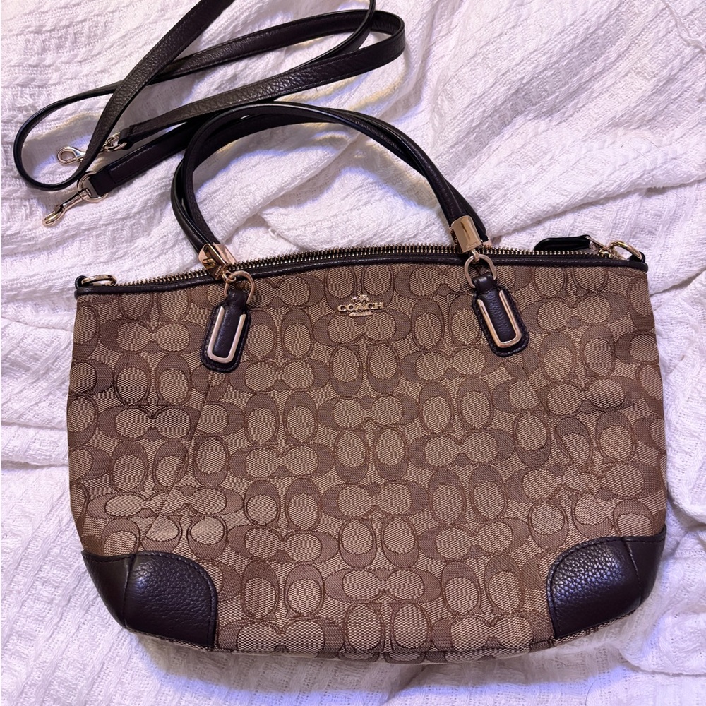 Coach Signature Zip Top Satchel-Excellent Condition